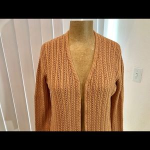 NWOT Italy open cardigan MALO silk M golden cream